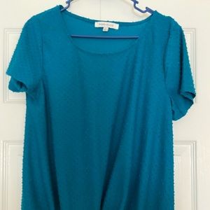 Blue textured blouse